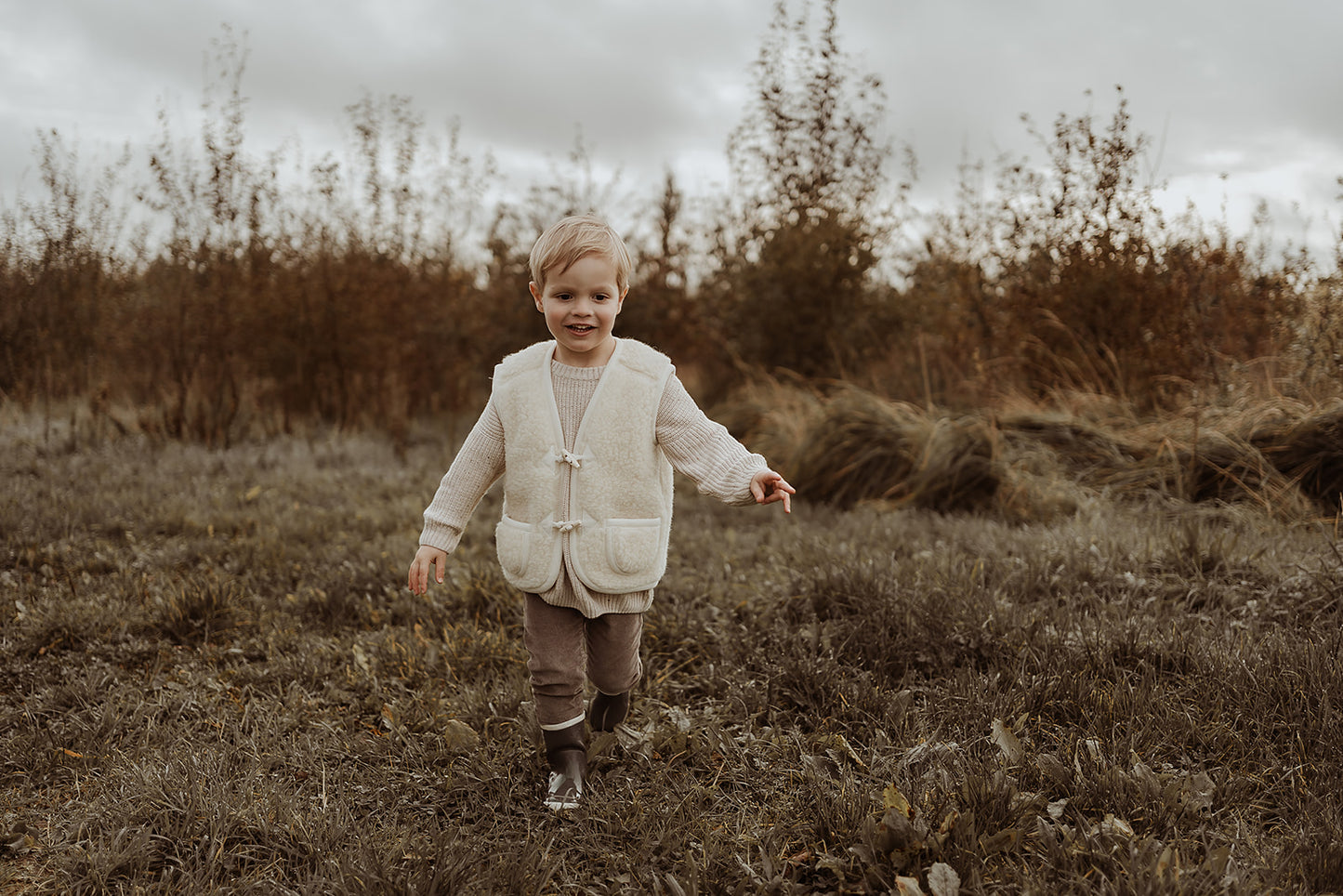 Wool Bodywarmer - Flat White - Child by We Are Wovens