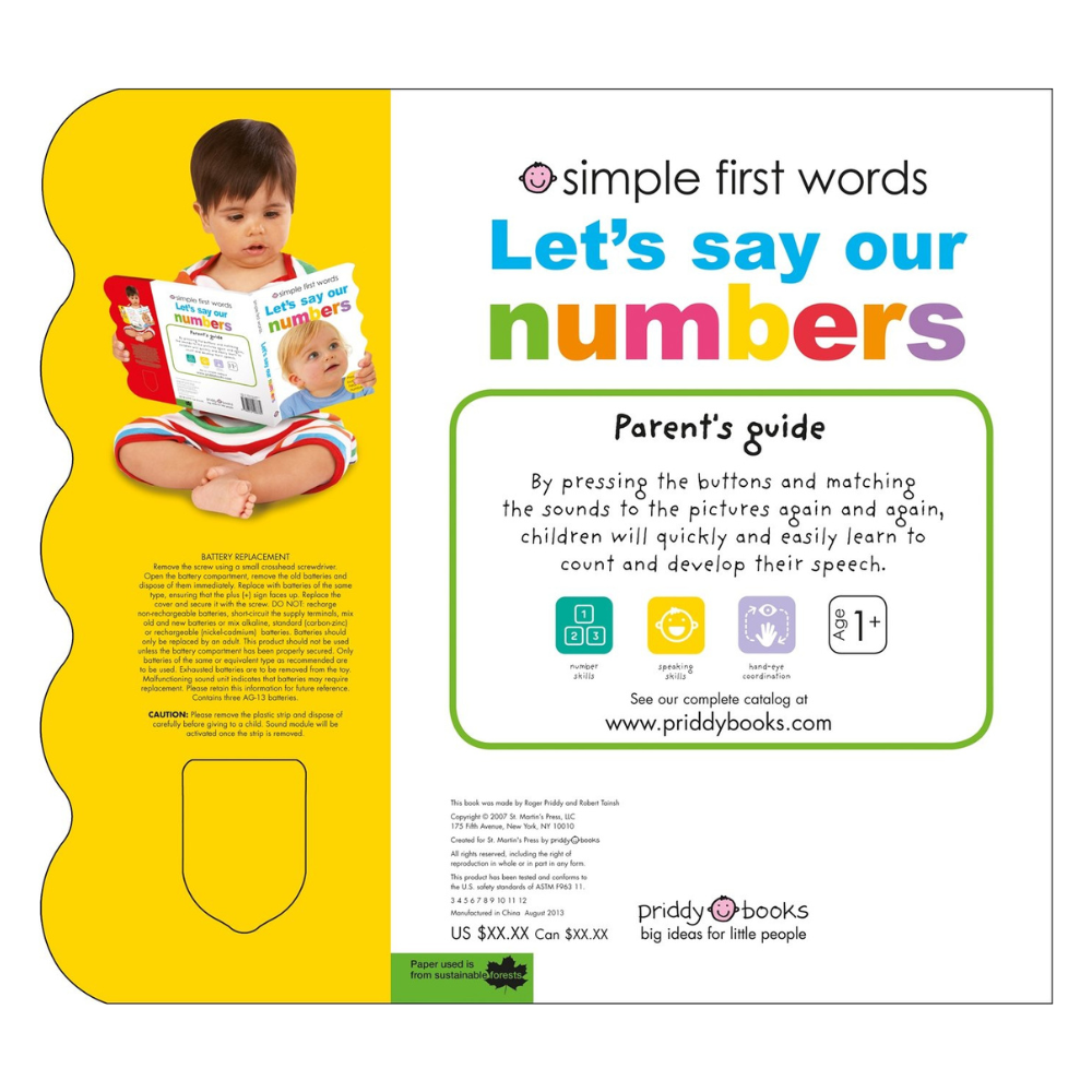 Simple First Words Let's Say Our Numbers