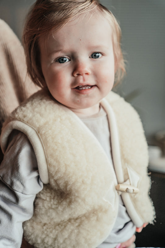 Wool Bodywarmer - Flat White - Child by We Are Wovens