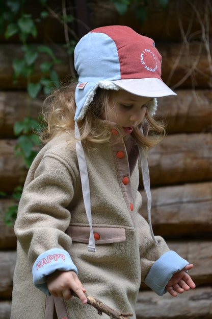 [HAPPY MESS] ORGANIC COTTON PLUSH CAP - ARCTIC CHERRY