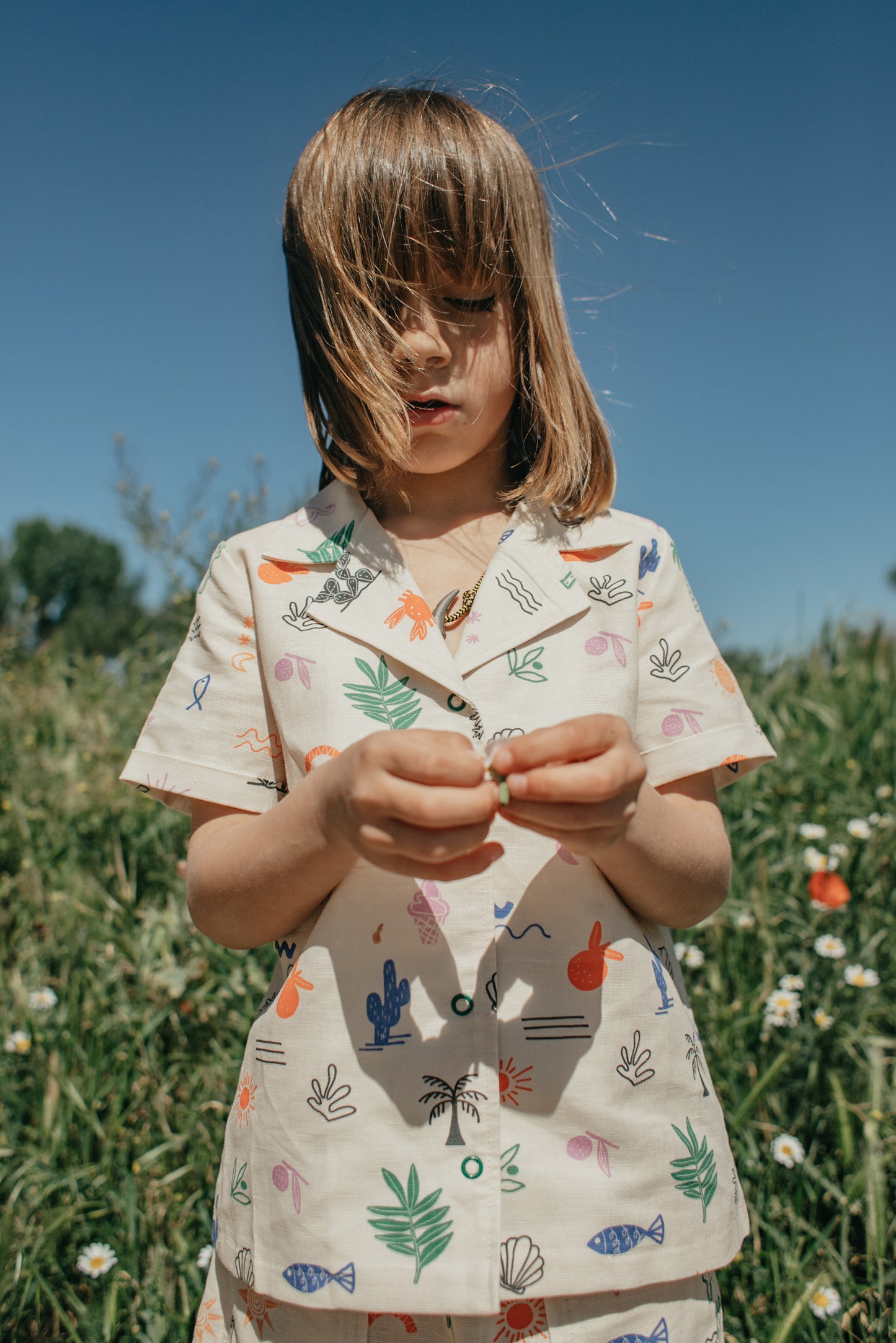 【残り1点】[HAPPY MESS] linen shirt - safari