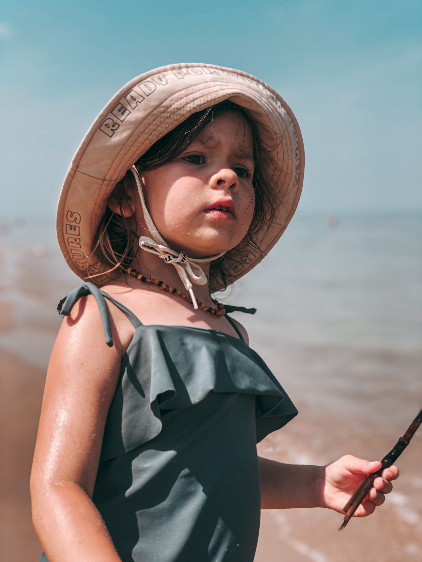 [HAPPY MESS] CHILD SAFARI HAT - FOREST GREEN