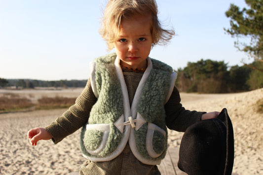 Wool Bodywarmer - Matcha Green by We Are Wovens