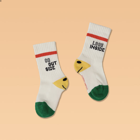 SOCKS - ORANGE SMILY BY HAPPY MESS
