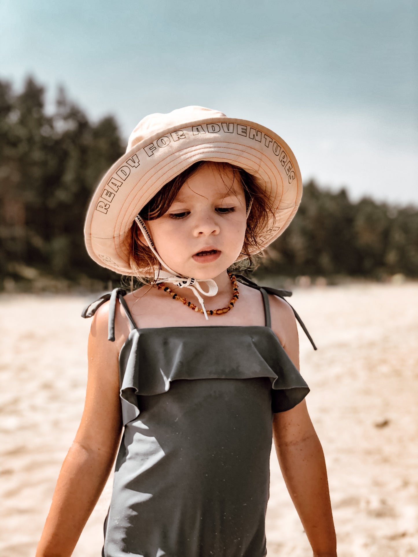 [HAPPY MESS] CHILD SAFARI HAT - FOREST GREEN
