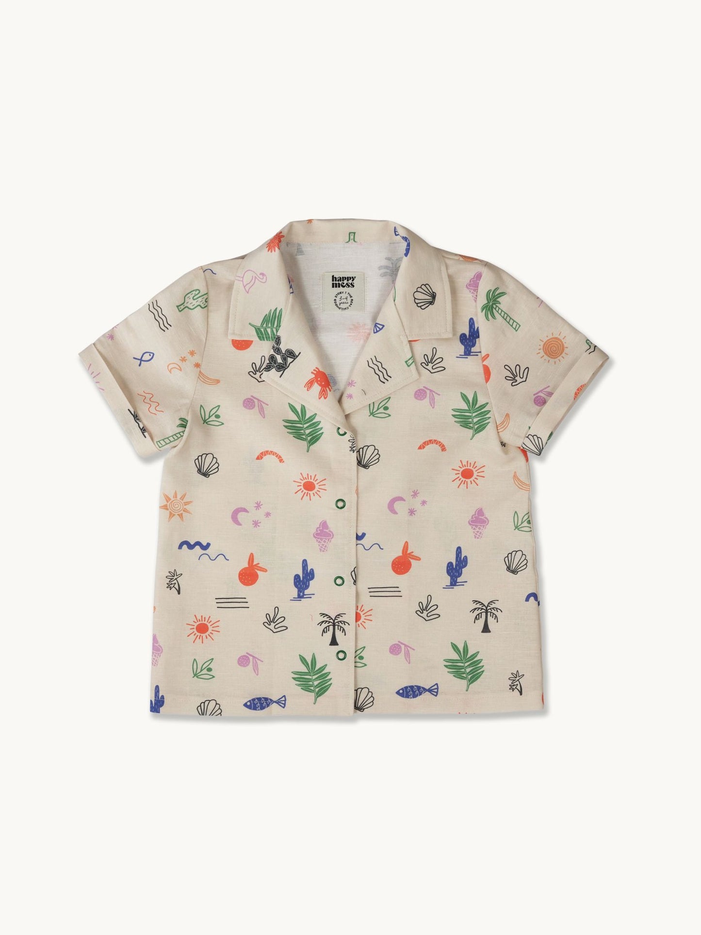 【残り1点】[HAPPY MESS] linen shirt - safari