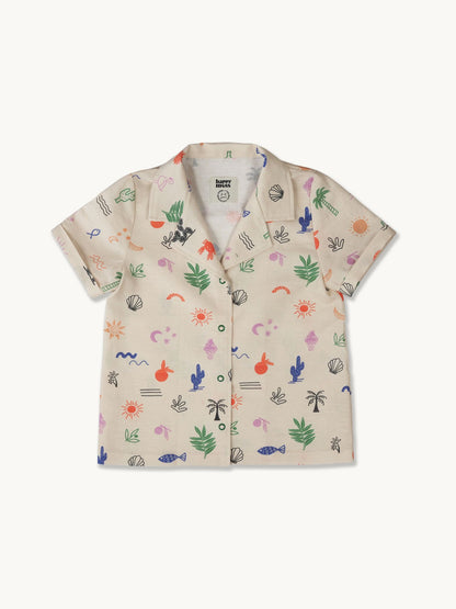 【残り1点】[HAPPY MESS] linen shirt - safari